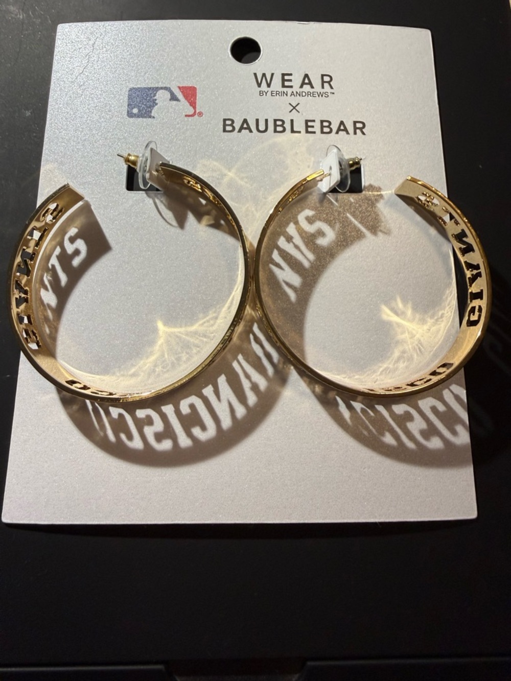 BaubleBar Gold Hoop Earrings SF Giants